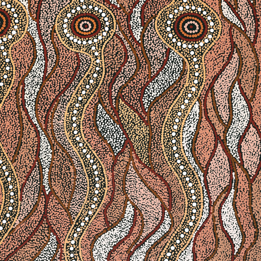 Aboriginal Artwork by Maria Nampijinpa Brown, Pamapardu Jukurrpa (Flying Ant Dreaming) - Warntungurru, 122x91cm