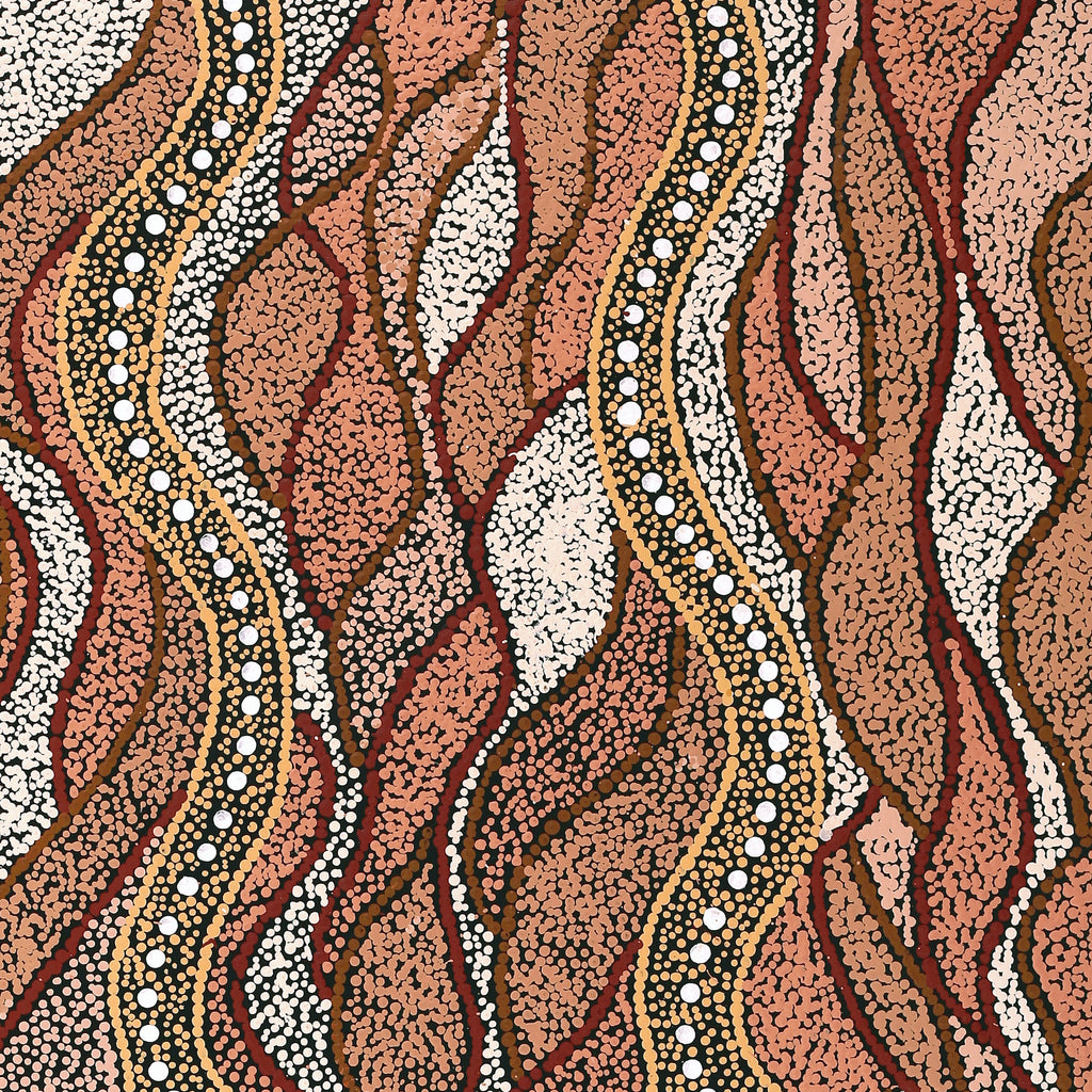 Aboriginal Artwork by Maria Nampijinpa Brown, Pamapardu Jukurrpa (Flying Ant Dreaming) - Warntungurru, 122x91cm