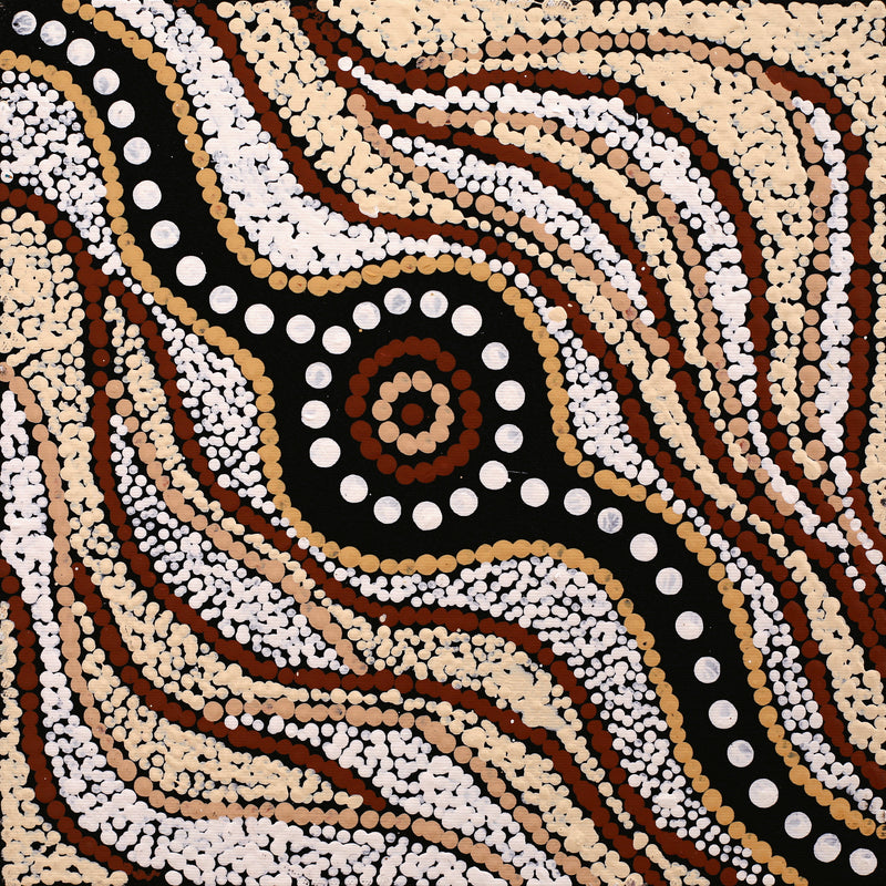 Aboriginal Artwork by Maria Nampijinpa Brown, Pamapardu Jukurrpa (Flying Ant Dreaming) - Warntungurru, 30x30cm