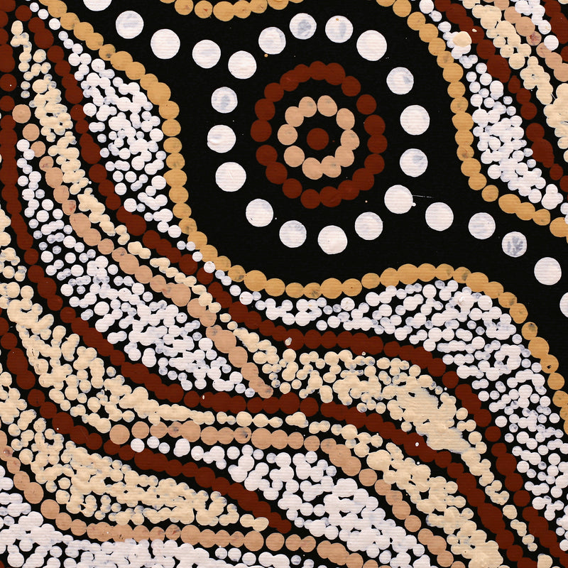 Aboriginal Artwork by Maria Nampijinpa Brown, Pamapardu Jukurrpa (Flying Ant Dreaming) - Warntungurru, 30x30cm