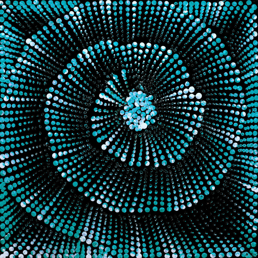 Aboriginal Artwork by Maria Nampijinpa Brown, Pamapardu Jukurrpa (Flying Ant Dreaming) - Warntungurru, 30x30cm