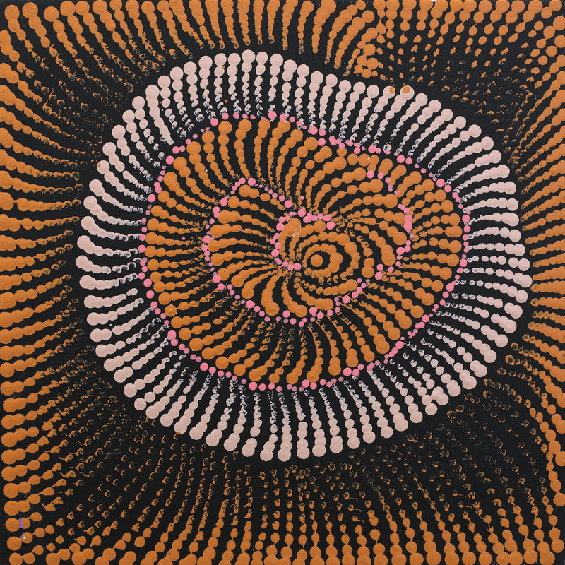 Aboriginal Artwork by Maria Nampijinpa Brown, Pamapardu Jukurrpa (Flying Ant Dreaming) - Warntungurru, 30x30cm