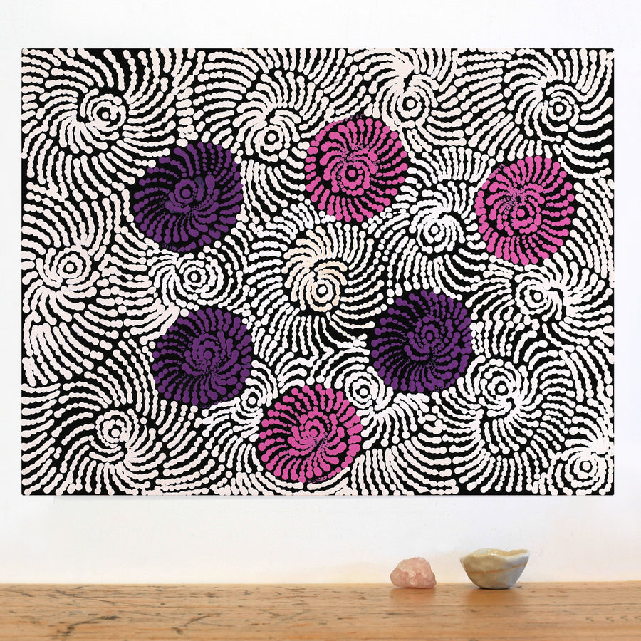 Aboriginal Artwork by Maria Nampijinpa Brown, Pamapardu Jukurrpa (Flying Ant Dreaming) - Warntungurru, 61x46cm