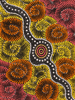 Aboriginal Art by Maria Nampijinpa Brown, Pamapardu Jukurrpa (Flying Ant Dreaming) - Warntungurru, 61x46cm - ART ARK®