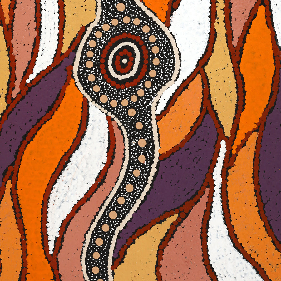 Aboriginal Artwork by Maria Nampijinpa Brown, Pamapardu Jukurrpa (Flying Ant Dreaming) - Warntungurru, 61x46cm