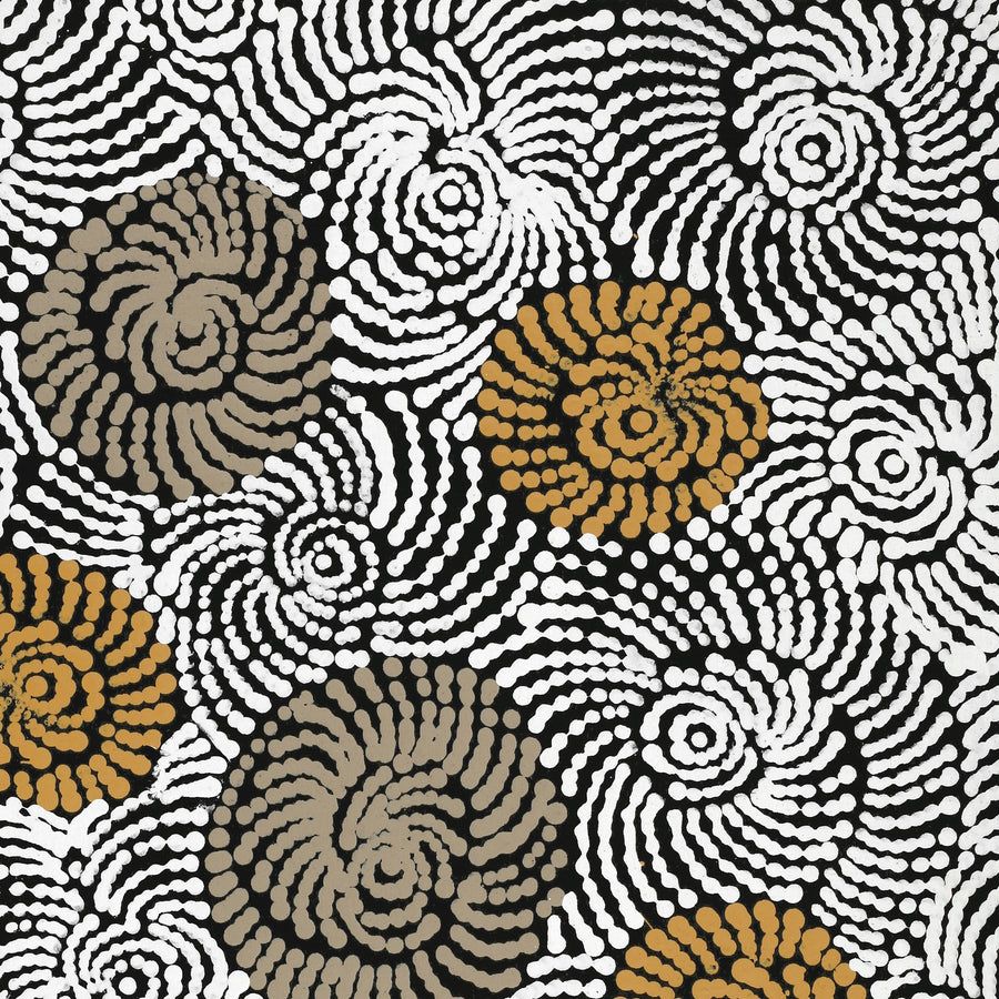 Aboriginal Artwork by Maria Nampijinpa Brown, Pamapardu Jukurrpa (Flying Ant Dreaming) - Warntungurru, 76x46cm