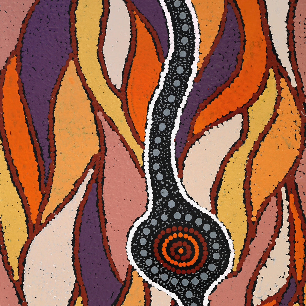 Aboriginal Artwork by Maria Nampijinpa Brown, Pamapardu Jukurrpa (Flying Ant Dreaming) - Warntungurru, 91x46cm