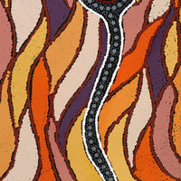 Aboriginal Artwork by Maria Nampijinpa Brown, Pamapardu Jukurrpa (Flying Ant Dreaming) - Warntungurru, 91x46cm