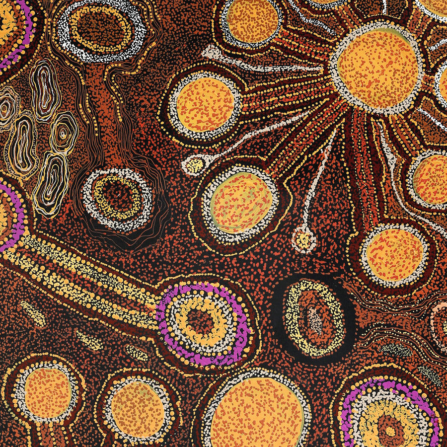 Aboriginal Artwork by Maralyn Stanley Inawinytji, Minyma Kutjara Wingellina, 102x71cm