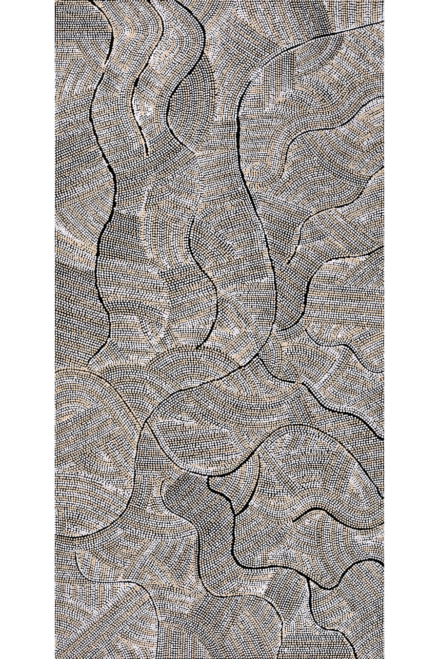 Aboriginal Artwork by Marissa Napanangka Anderson, Ngapa Jukurrpa (Water Dreaming) - Puyurru, 122x61cm