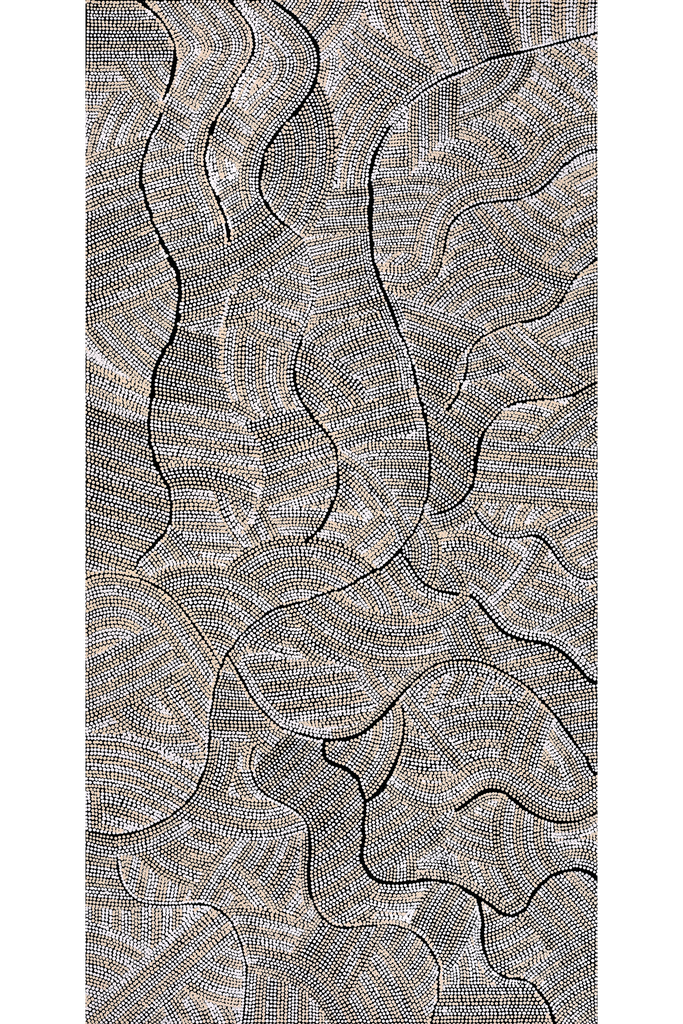 Aboriginal Artwork by Marissa Napanangka Anderson, Ngapa Jukurrpa (Water Dreaming) - Puyurru, 122x61cm