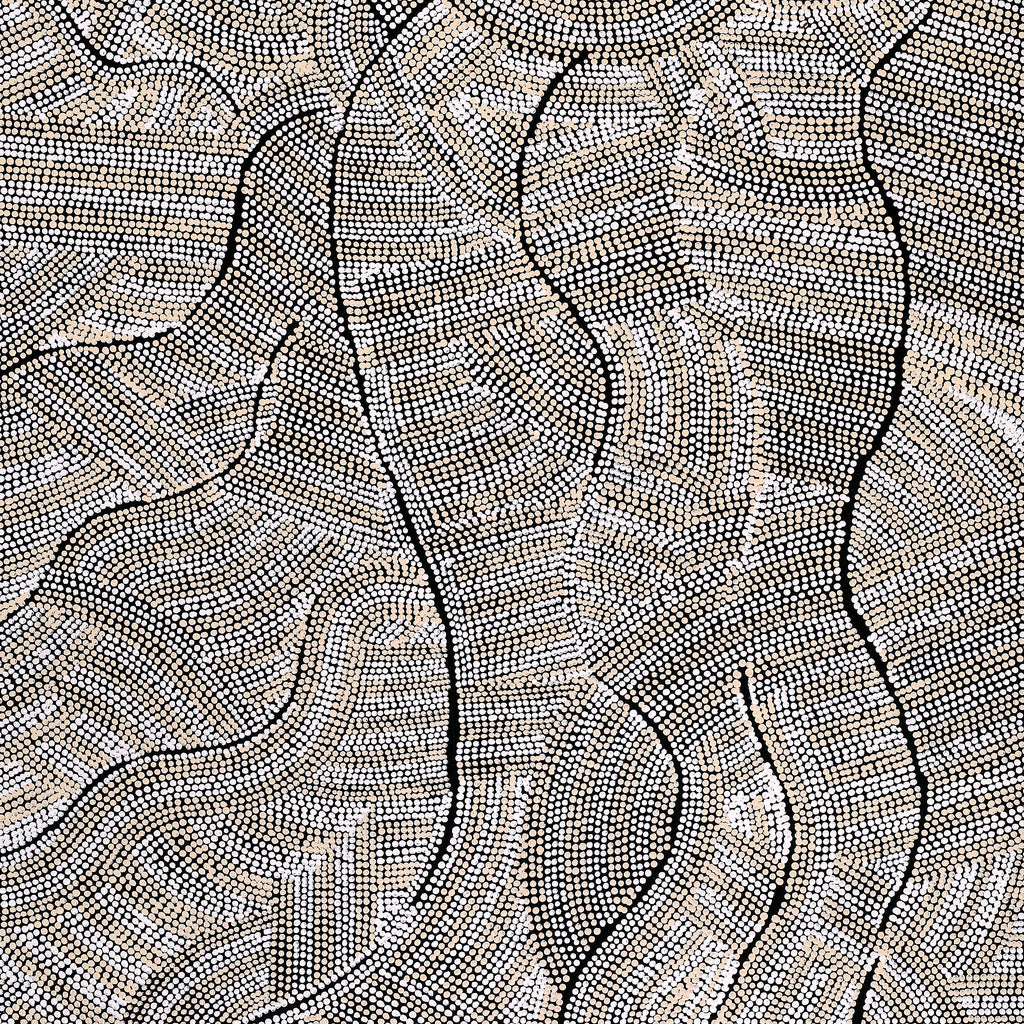 Aboriginal Artwork by Marissa Napanangka Anderson, Ngapa Jukurrpa (Water Dreaming) - Puyurru, 122x61cm