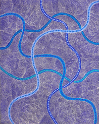 Aboriginal Artwork by Marissa Napanangka Anderson, Ngapa Jukurrpa (Water Dreaming) - Puyurru, 50x40cm