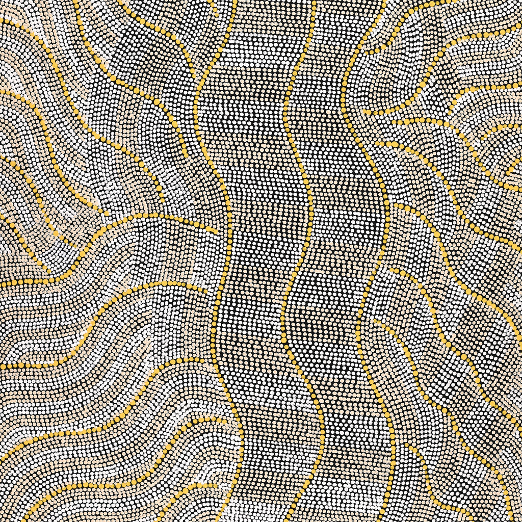 Aboriginal Artwork by Marissa Napanangka Anderson, Ngapa Jukurrpa (Water Dreaming) - Puyurru, 76x61cm