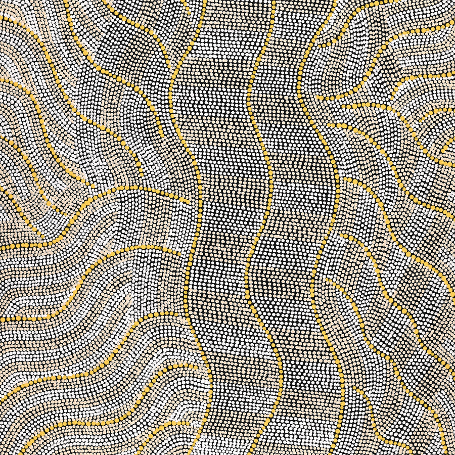 Aboriginal Artwork by Marissa Napanangka Anderson, Ngapa Jukurrpa (Water Dreaming) - Puyurru, 76x61cm
