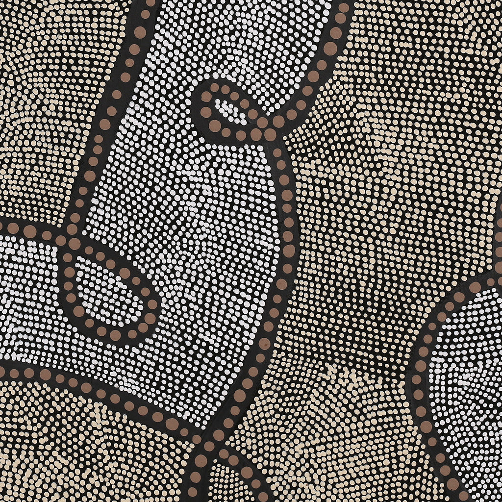Aboriginal Artwork by Marissa Napanangka Anderson, Ngapa Jukurrpa (Water Dreaming) - Puyurru, 91x91cm