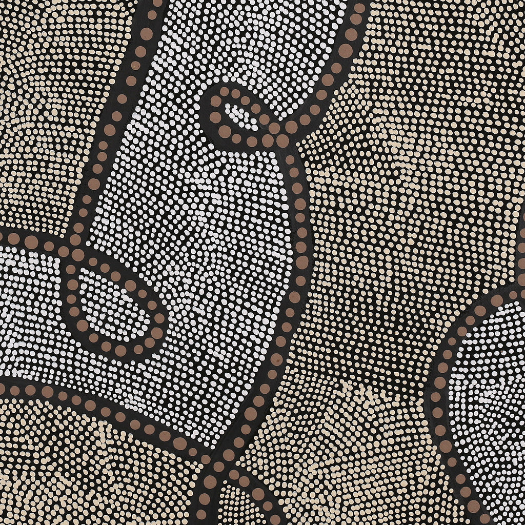 Aboriginal Art by Marissa Napanangka Anderson, Ngapa Jukurrpa (Water Dreaming) - Puyurru, 91x91cm - ART ARK®