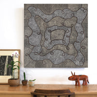 Aboriginal Artwork by Marissa Napanangka Anderson, Ngapa Jukurrpa (Water Dreaming) - Puyurru, 91x91cm