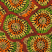 Aboriginal Artwork by Marita Napanangka Marshall, Yuparli Jukurrpa (Bush Banana Dreaming), 30x30cm