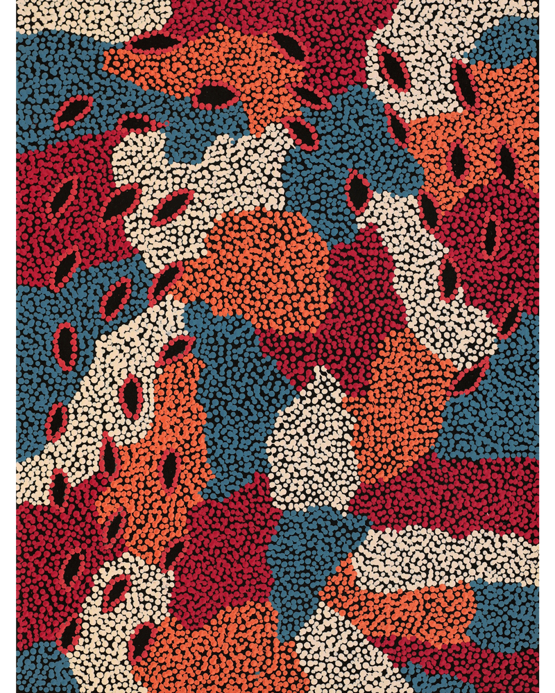 Aboriginal Artwork by Marita Napanangka Marshall, Yuparli Jukurrpa (Bush Banana Dreaming), 61x46cm