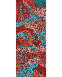 Aboriginal Artwork by Marita Napanangka Marshall, Yuparli Jukurrpa (Bush Banana Dreaming), 76x30cm