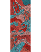 Aboriginal Artwork by Marita Napanangka Marshall, Yuparli Jukurrpa (Bush Banana Dreaming), 76x30cm