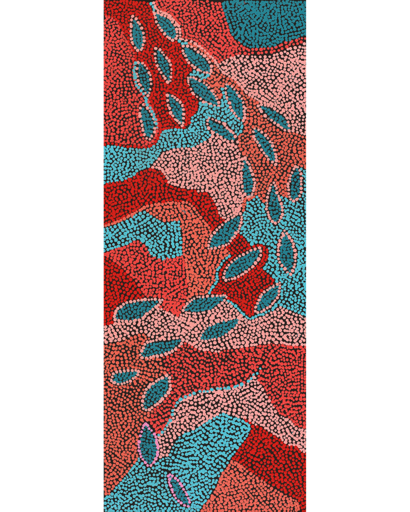 Aboriginal Artwork by Marita Napanangka Marshall, Yuparli Jukurrpa (Bush Banana Dreaming), 76x30cm