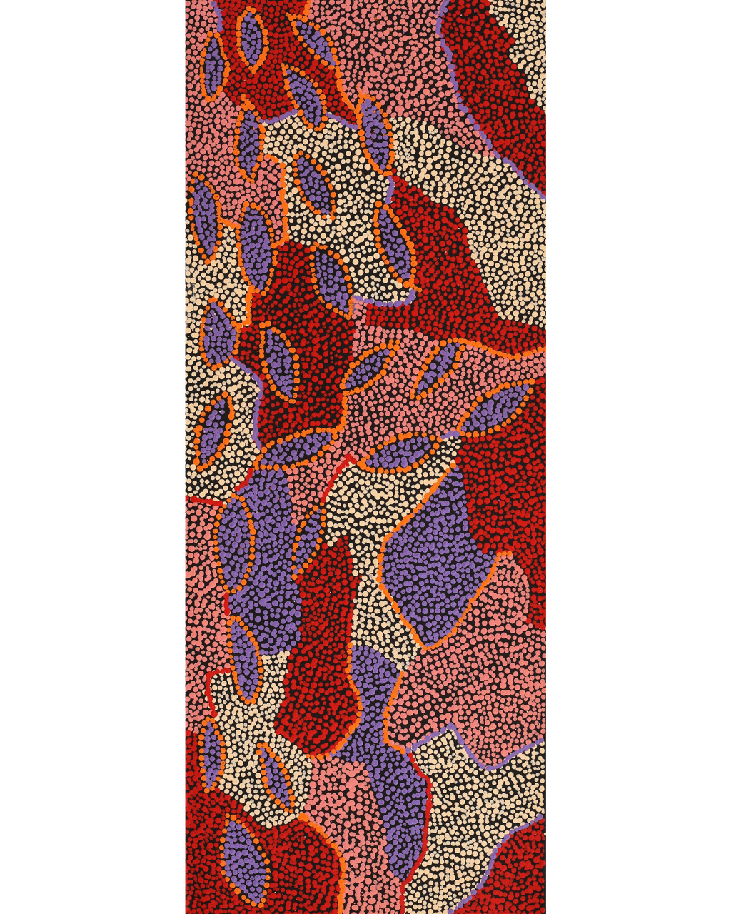 Aboriginal Artwork by Marita Napanangka Marshall, Yuparli Jukurrpa (Bush Banana Dreaming), 76x30cm