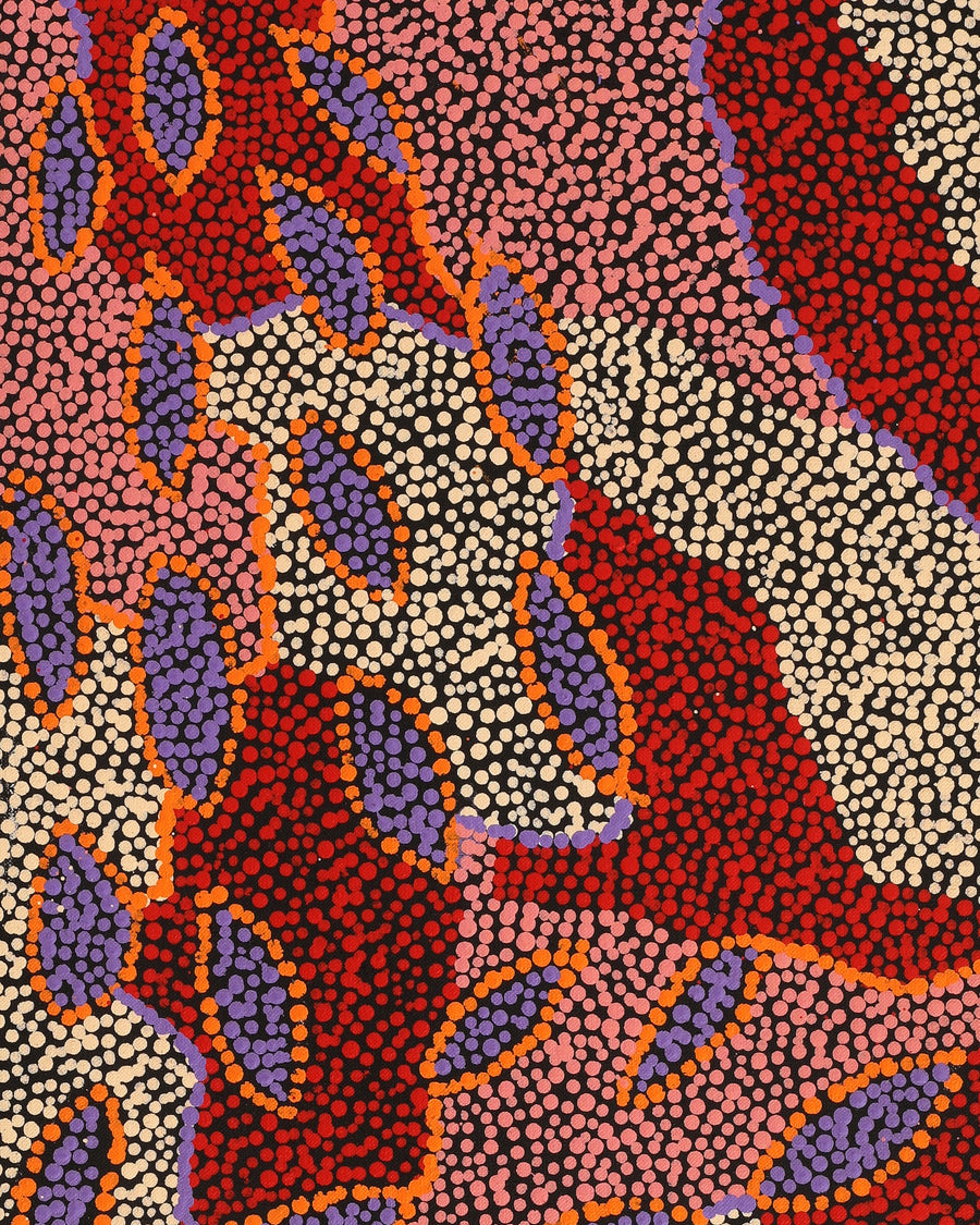 Aboriginal Artwork by Marita Napanangka Marshall, Yuparli Jukurrpa (Bush Banana Dreaming), 76x30cm