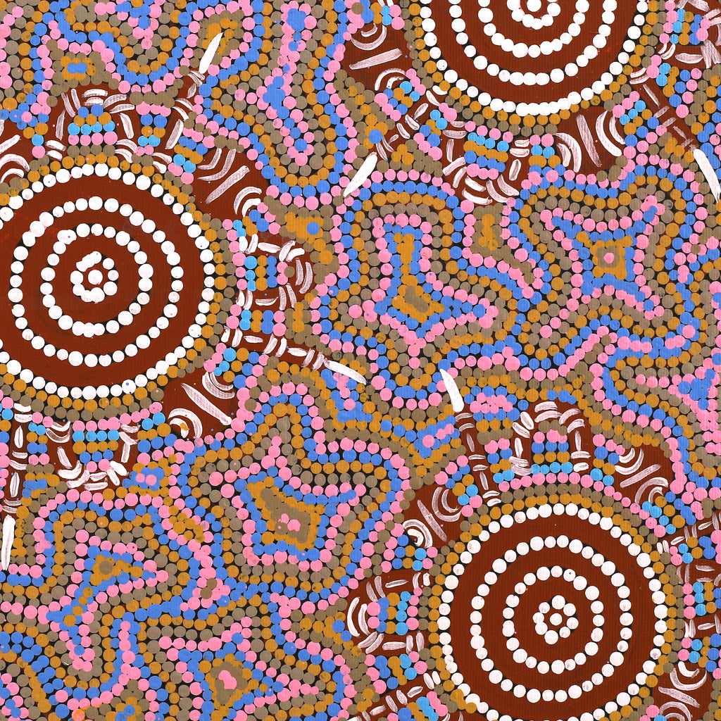 Aboriginal Artwork by Martina Napangardi Wheeler, Mirri-jarra Jukurrpa (Shield Dreaming), 50x40cm