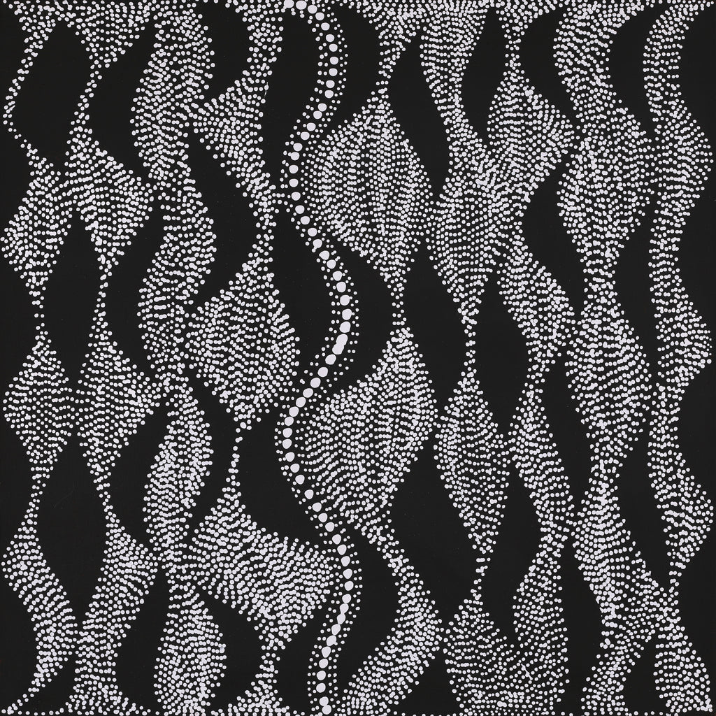 Aboriginal Artwork by Marshall Jangala Robertson, Watiya-warnu Jukurrpa (Seed Dreaming), 61x61cm