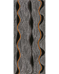 Aboriginal Artwork by Marshall Jangala Robertson, Watiya-warnu Jukurrpa (Seed Dreaming), 107x46cm