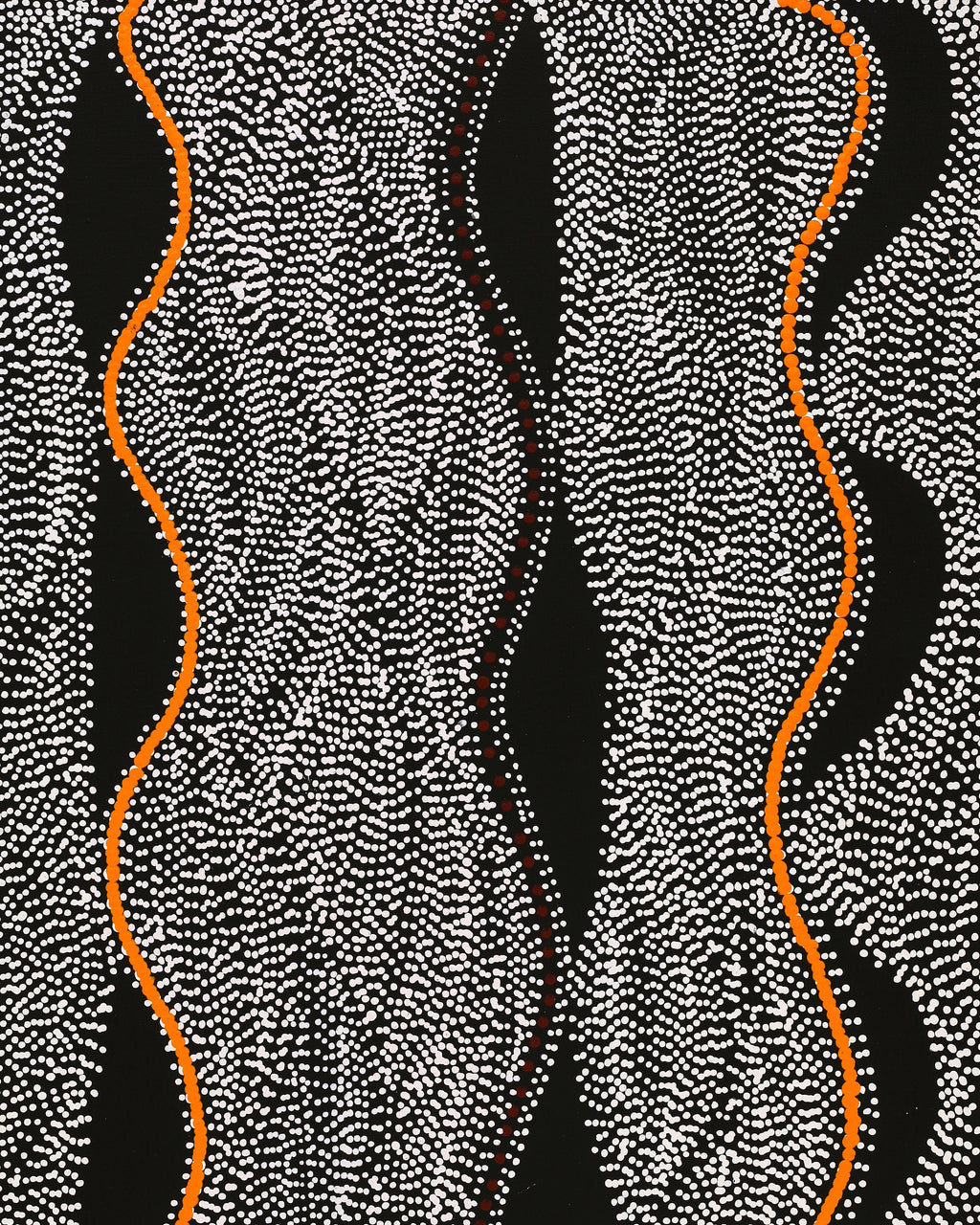 Aboriginal Artwork by Marshall Jangala Robertson, Watiya-warnu Jukurrpa (Seed Dreaming), 107x46cm