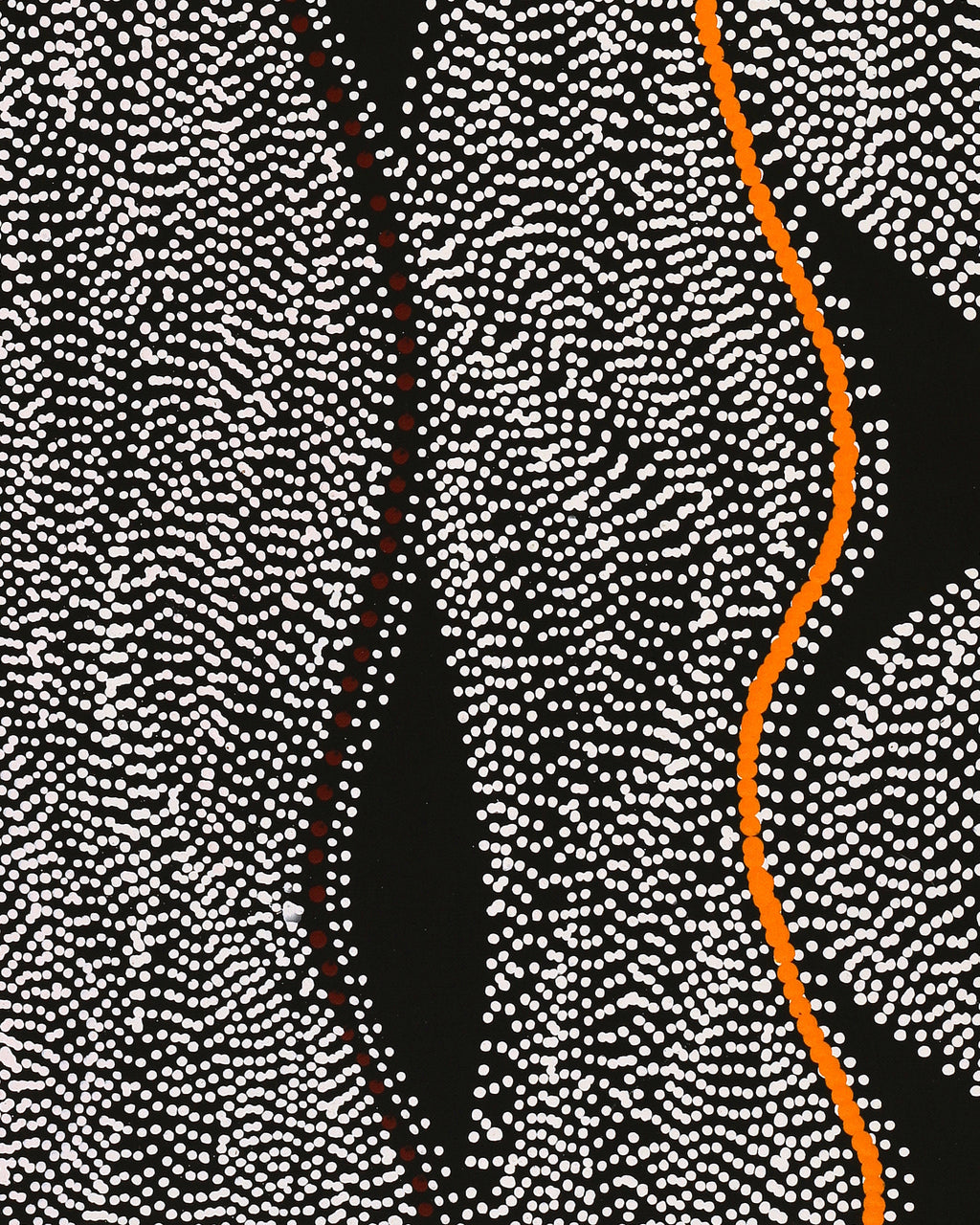 Aboriginal Artwork by Marshall Jangala Robertson, Watiya-warnu Jukurrpa (Seed Dreaming), 107x46cm