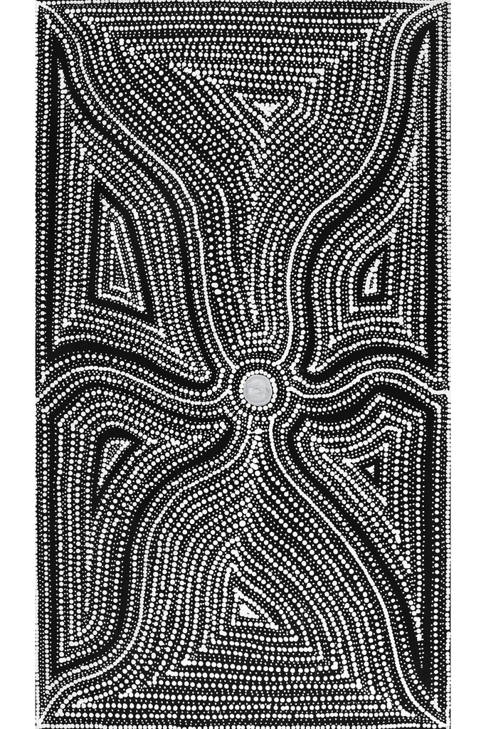 Aboriginal Art by Marshall Jangala Robertson, Watiya-warnu Jukurrpa (Seed Dreaming), 107x61cm - ART ARK®