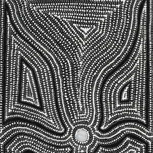 Aboriginal Art by Marshall Jangala Robertson, Watiya-warnu Jukurrpa (Seed Dreaming), 107x61cm - ART ARK®