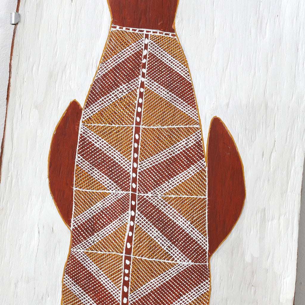 Aboriginal Art by Marshella Nanguwerr, Birlmu or Namarnkorl (Barramundi), 86x36cm - ART ARK®
