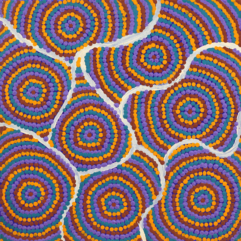 Aboriginal Art by Marita Napanangka Marshall, Yuparli Jukurrpa (Bush Banana Dreaming), 30x30cm - ART ARK®