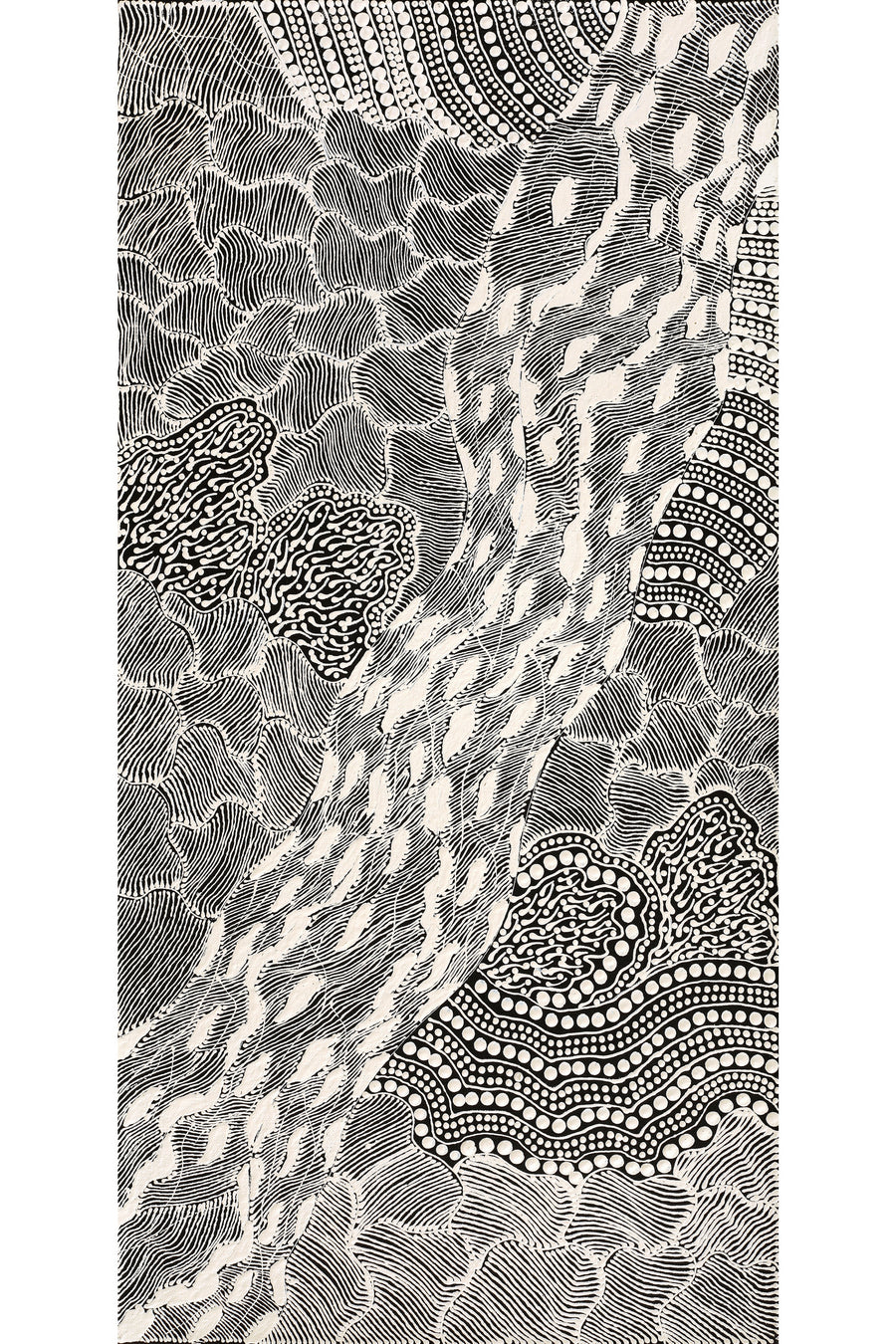 Aboriginal Artwork by Mary Napangardi Butcher, Pikilyi Jukurrpa, 61x30cm