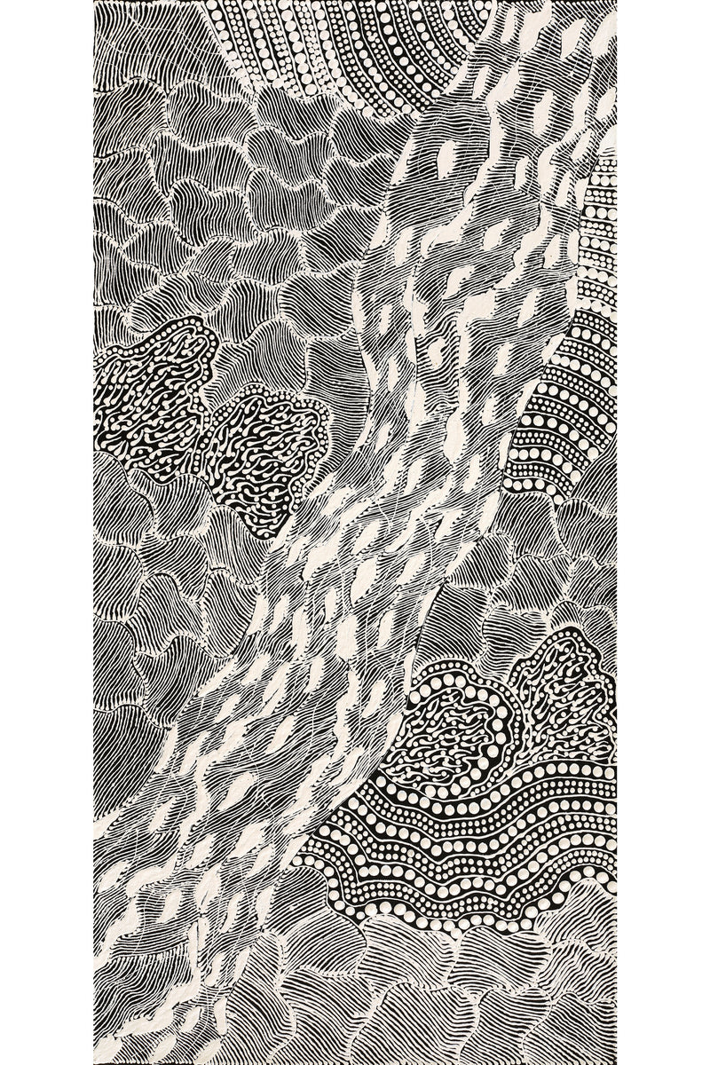 Aboriginal Art by Mary Napangardi Butcher, Pikilyi Jukurrpa, 61x30cm - ART ARK®