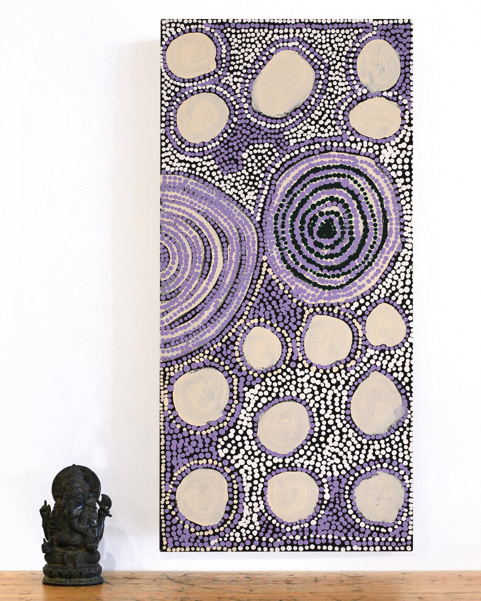 Aboriginal Artwork by Matthew Mintern, Mungili Rock Hole, 76x46cm