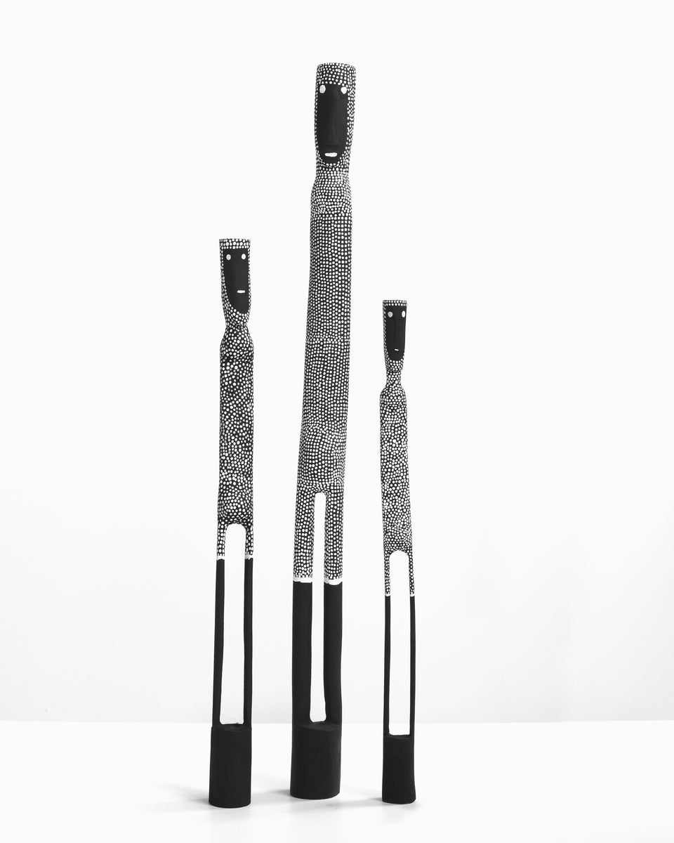 Aboriginal Artwork by Matilda Pascoe Malbarringa and Serena Bonson, Warraburnburn Family, 93cm