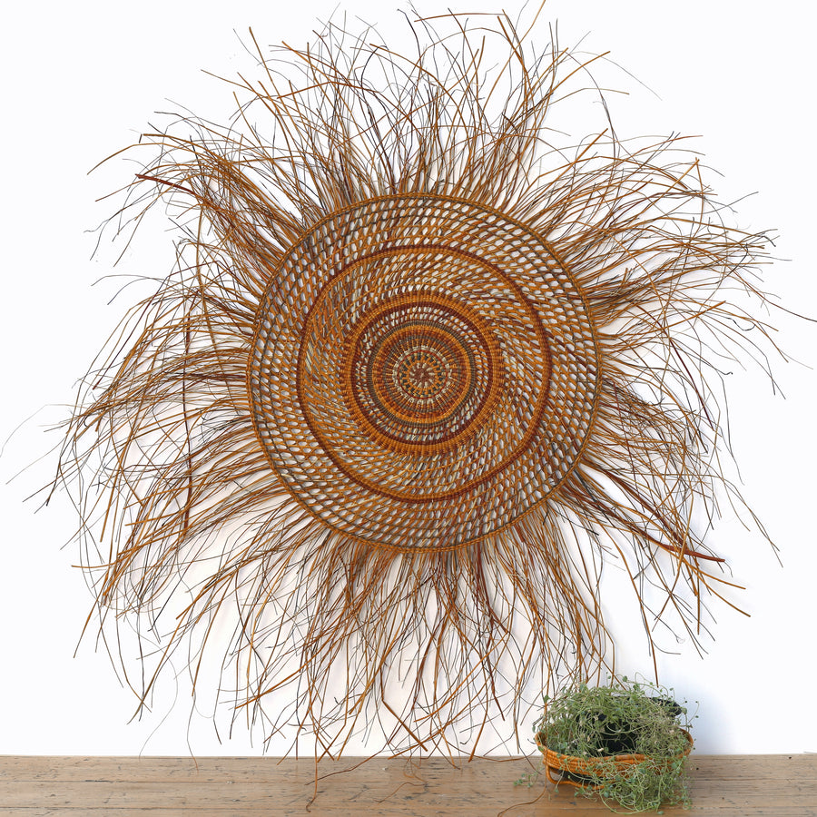 Aboriginal Artwork by Maureen Ali, Woven Mat, 135cm