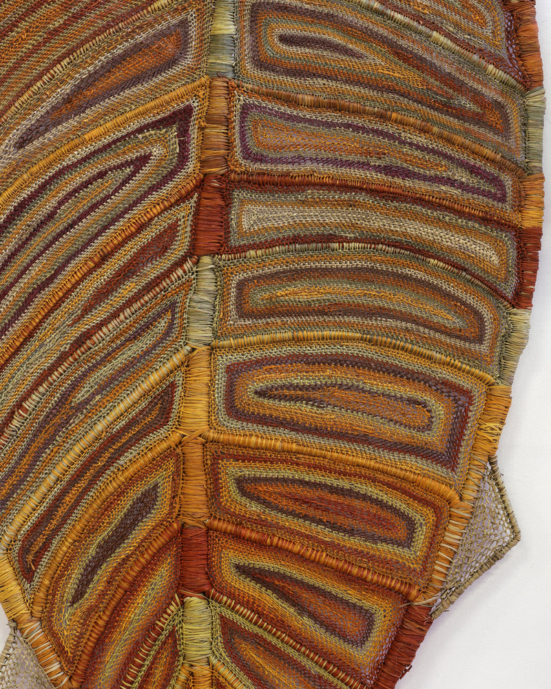 Aboriginal Artwork by Basma Nulla and Mareen Ali, Golden Trevally and Barramundi, 220cm