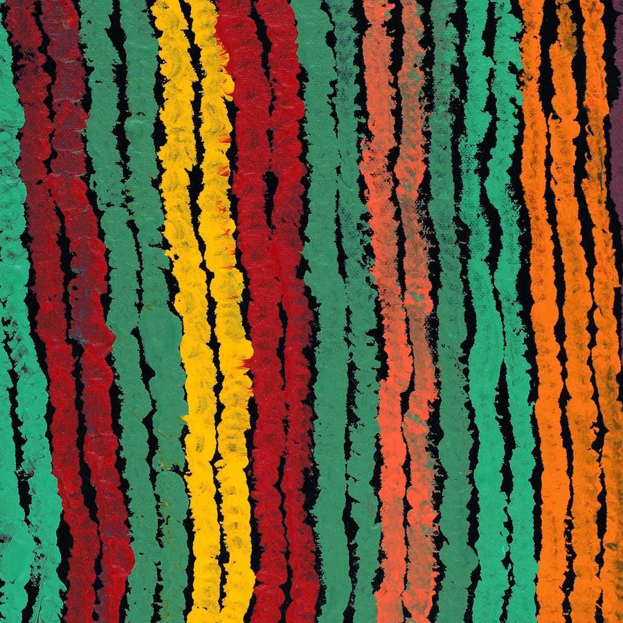 Aboriginal Artwork by Maywokka Chapman (Mayiwalku), Ggurra (home Country, camp), 51x30.5cm