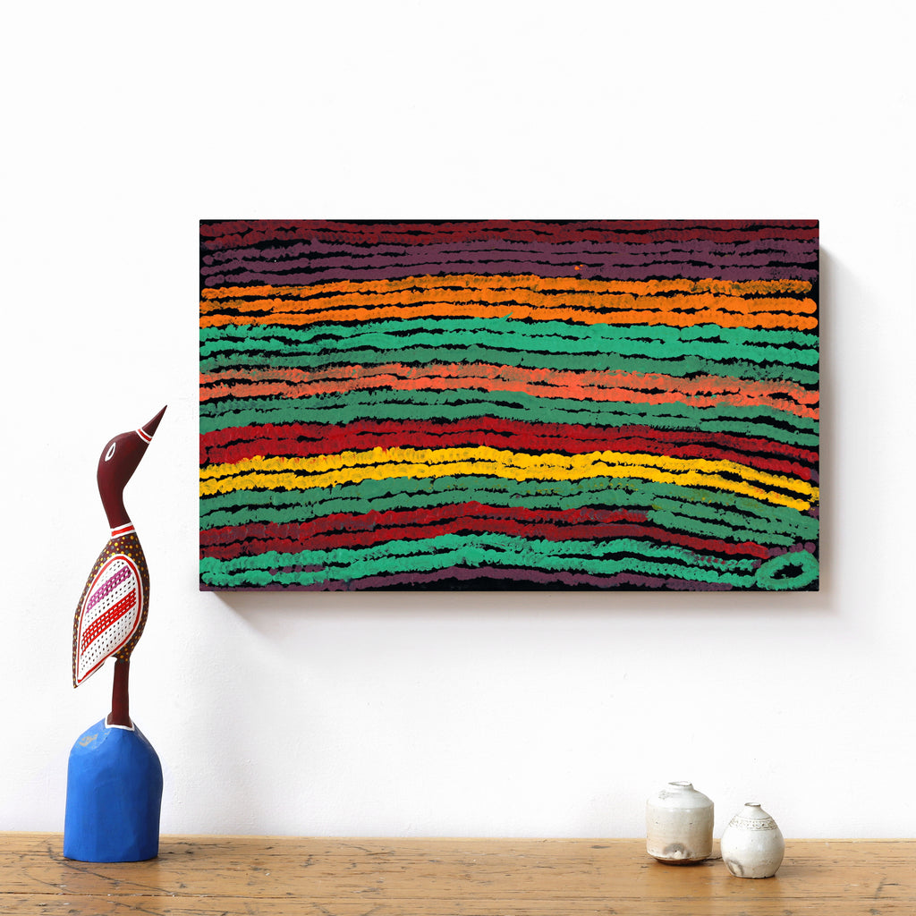 Aboriginal Artwork by Maywokka Chapman (Mayiwalku), Ggurra (home Country, camp), 51x30.5cm