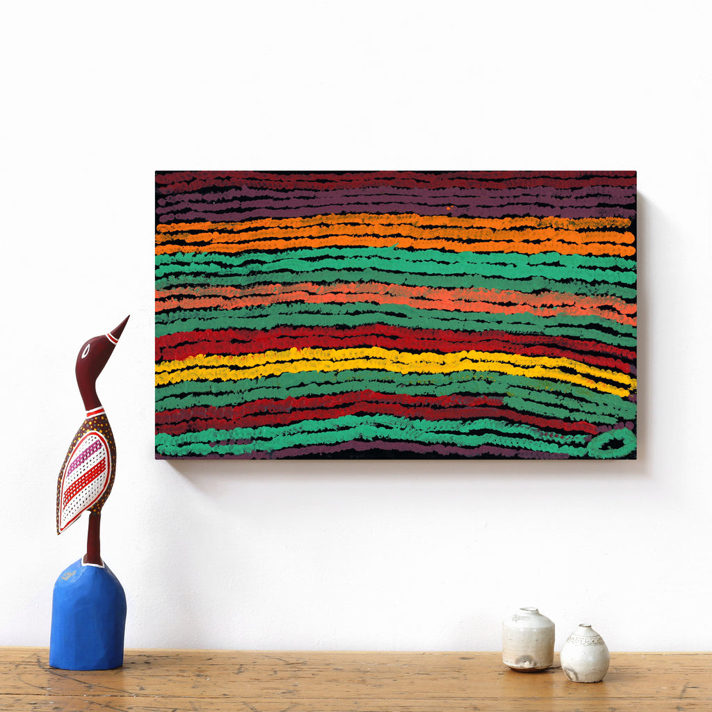 Aboriginal Art by Maywokka Chapman (Mayiwalku), Ggurra (home Country, camp), 51x30.5cm - ART ARK®