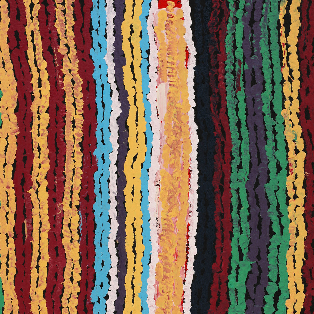 Aboriginal Art by Maywokka Chapman (Mayiwalku), Ggurra (home Country, camp), 76x46cm - ART ARK®