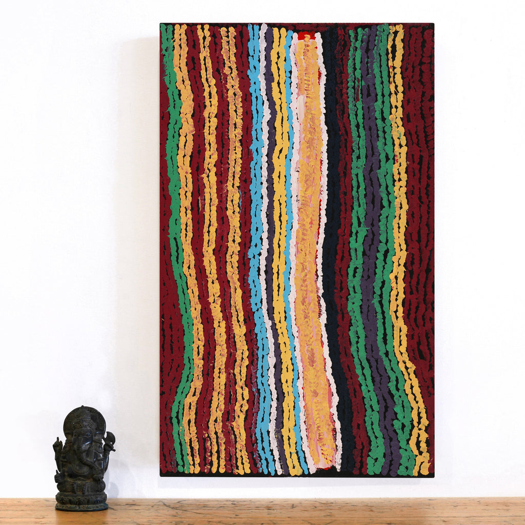 Aboriginal Artwork by Maywokka Chapman (Mayiwalku), Ggurra (home Country, camp), 76x46cm
