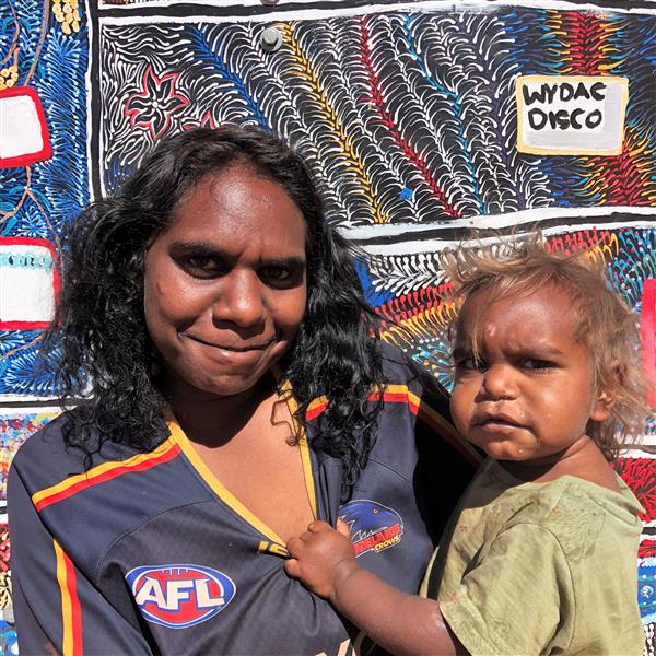 Aboriginal Artwork by Megan Nampijinpa Kantamarra, Janmarda Jukurrpa (Bush Onion Dreaming), 30x30cm